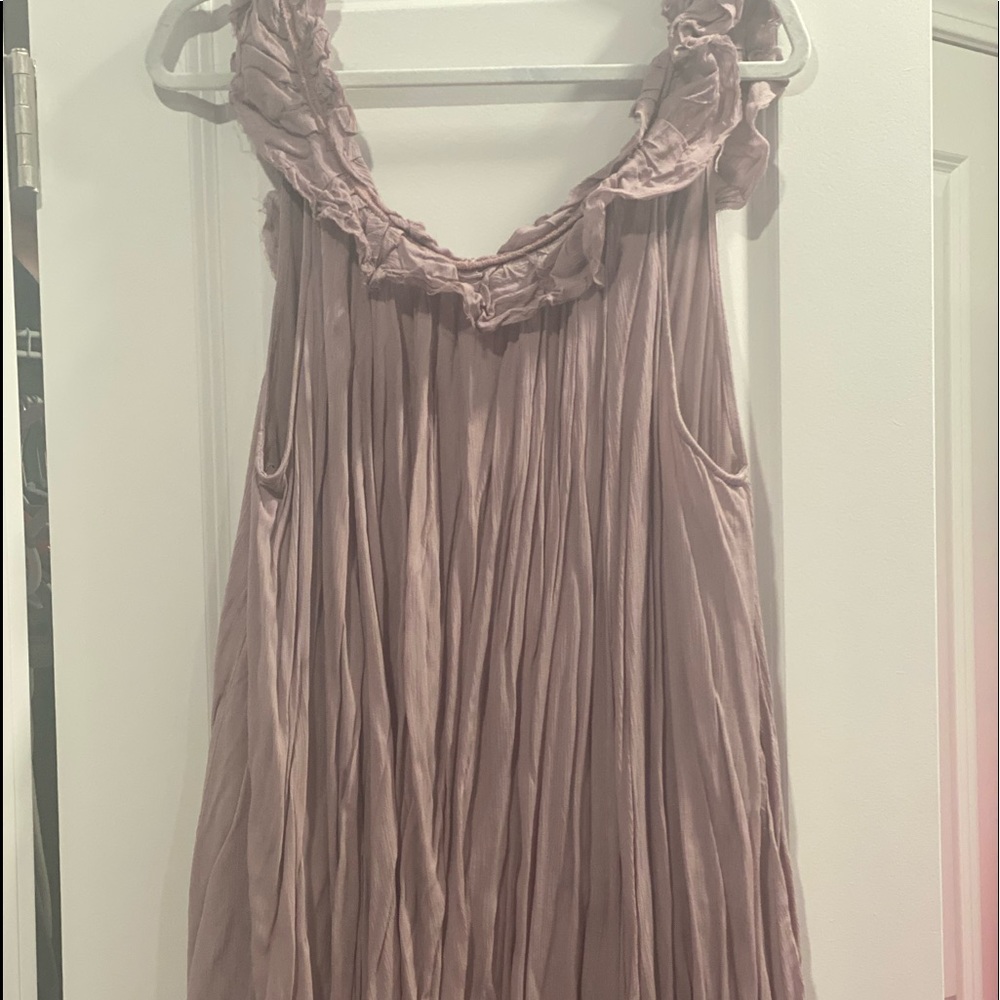 Free People Mauve mini dress. Size L. Never worn.